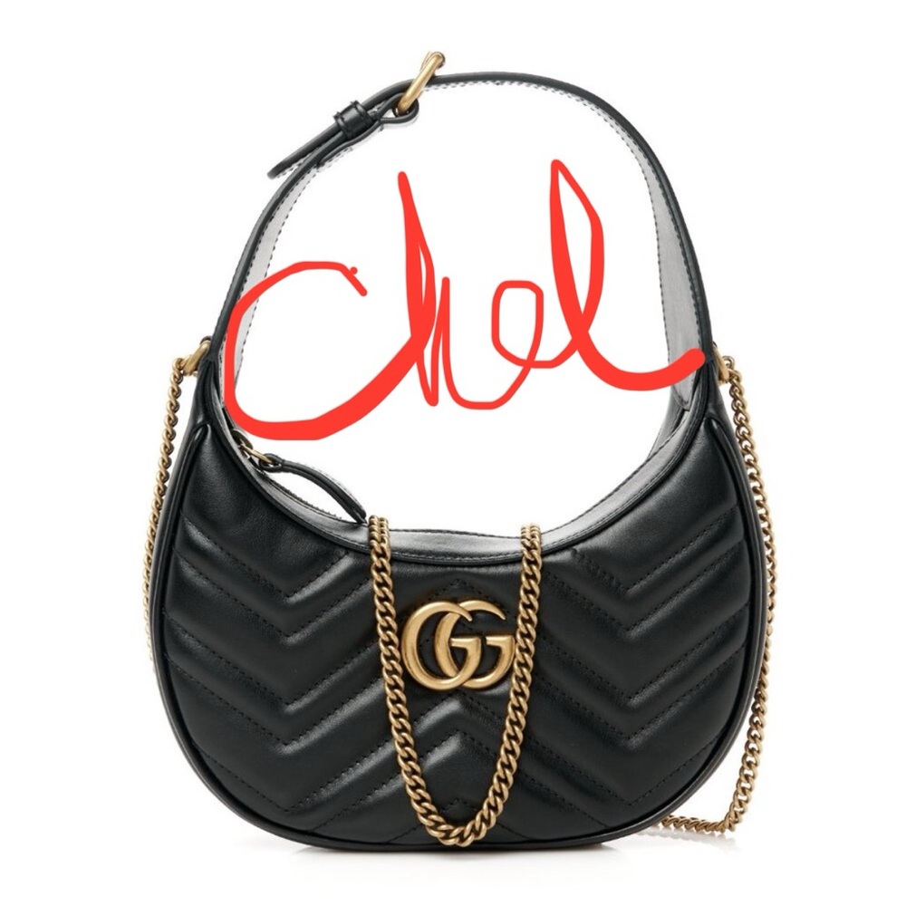 Gucci Black and Gold Shoulder Bag